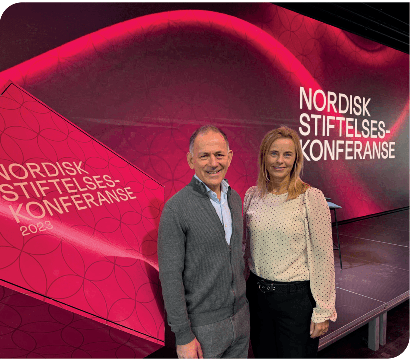 Regional manager at CEI Nordic and project manager for Children first, Arild Bjørndalen, and CEO of Kavli Trust, Inger Elise Iversen, at the Nordic Foundation Conference in autumn 2023.