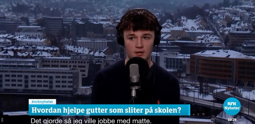 Alvar Sjøland er en av guttene vi møter i filmen. Her er han hos NRK Helgemorgen for å snakke om filmen og Guttas Campus.