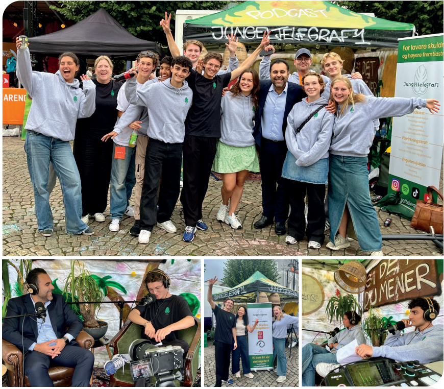 Group photo: Here from a podcast recording with the President of the Storting (Norwegian parliament) Masud Gharahkhani. 