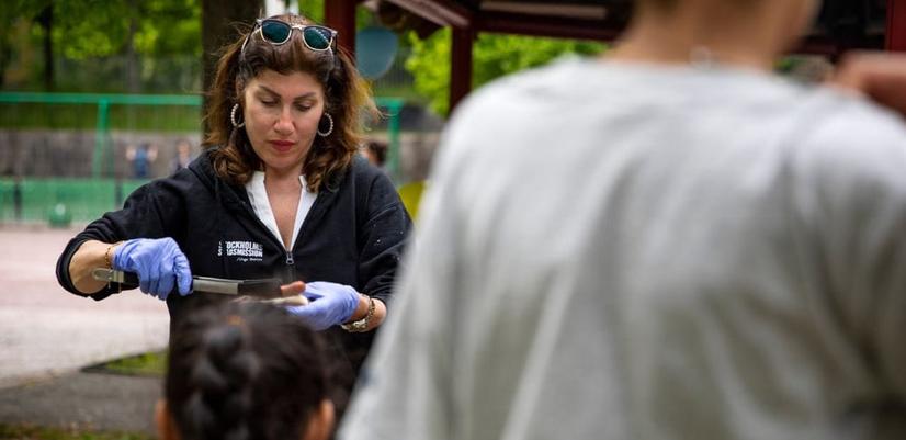 Meals were served outdoors during the pandemic.