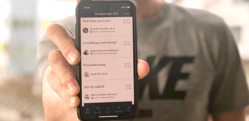 Appen åpen på en mobiltelefon