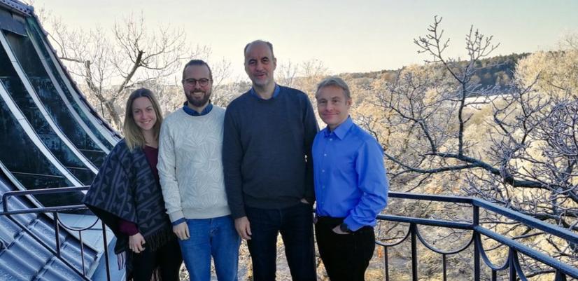 Bjørn Philips og forskningsgruppen ved Stockholms universitet fotografert i forbindelse med tildelingen av forskningsmidler fra Kavlifondet.