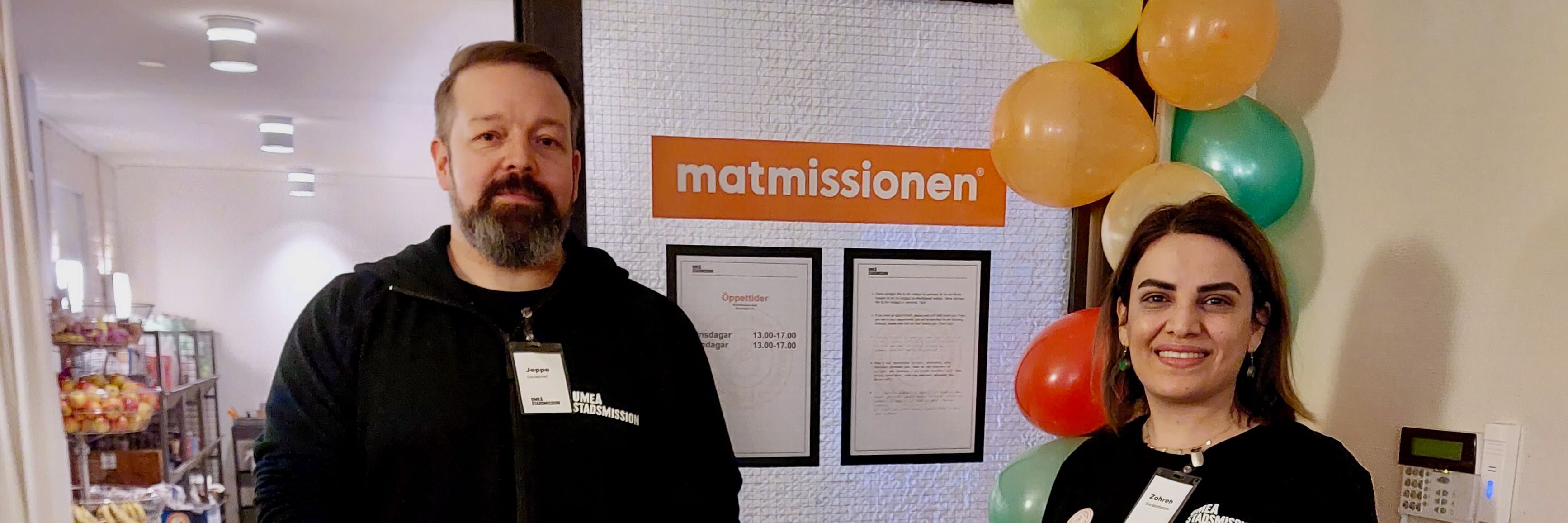 Här från öppningen av Västerbottens första sociala matbutik, Matmissionen, i Umeå 2023.