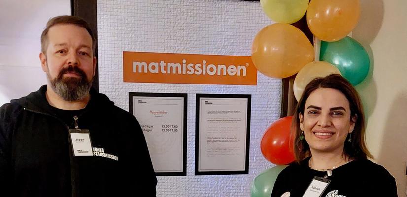 Här från öppningen av Västerbottens första sociala matbutik, Matmissionen, i Umeå 2023.