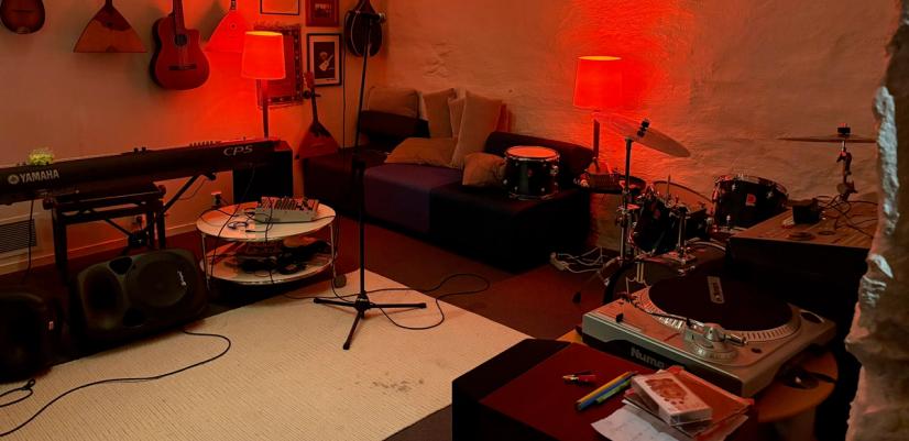 Give Music a Chance offers rehearsal rooms, workshops, and open spaces where young people can come as they are. Shown here is one of the rehearsal rooms