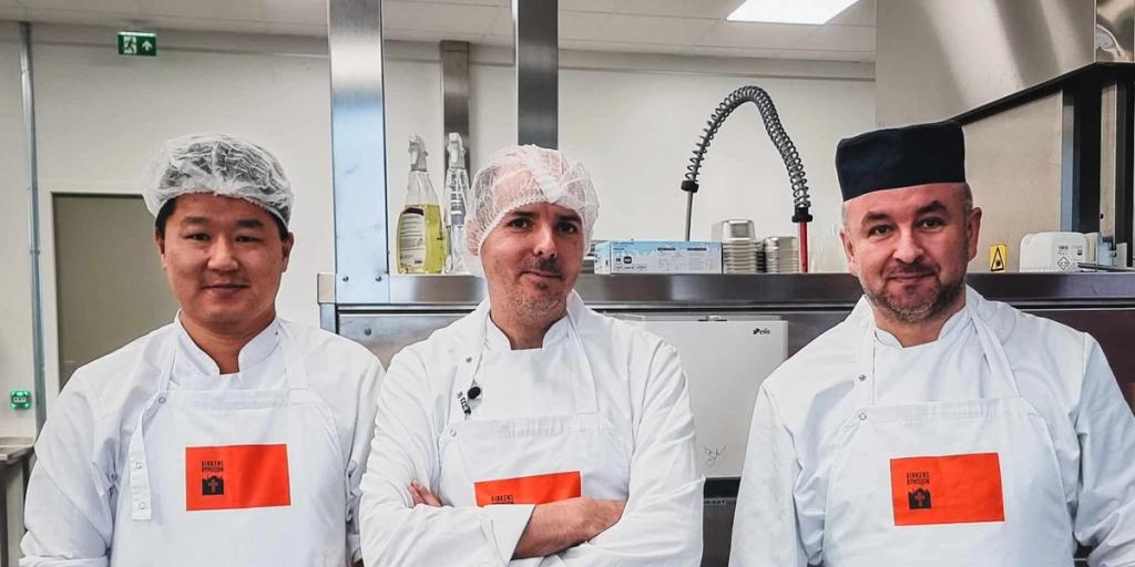 Head chef Robert Ottesen (centre) with two members of his team.