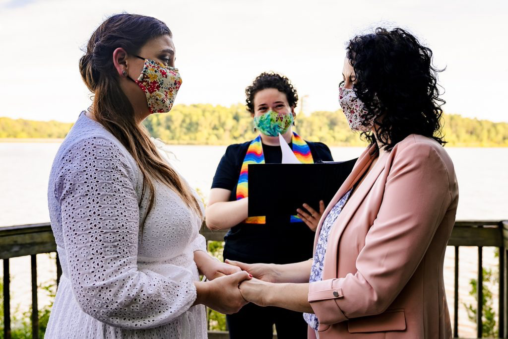 Carly marrying Rikki and Liz at Lake Crabtree Park