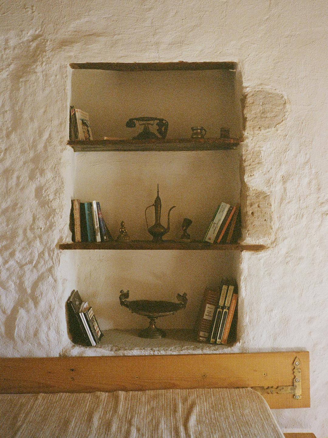 Bronze-age bookshelf in Milos, Greece