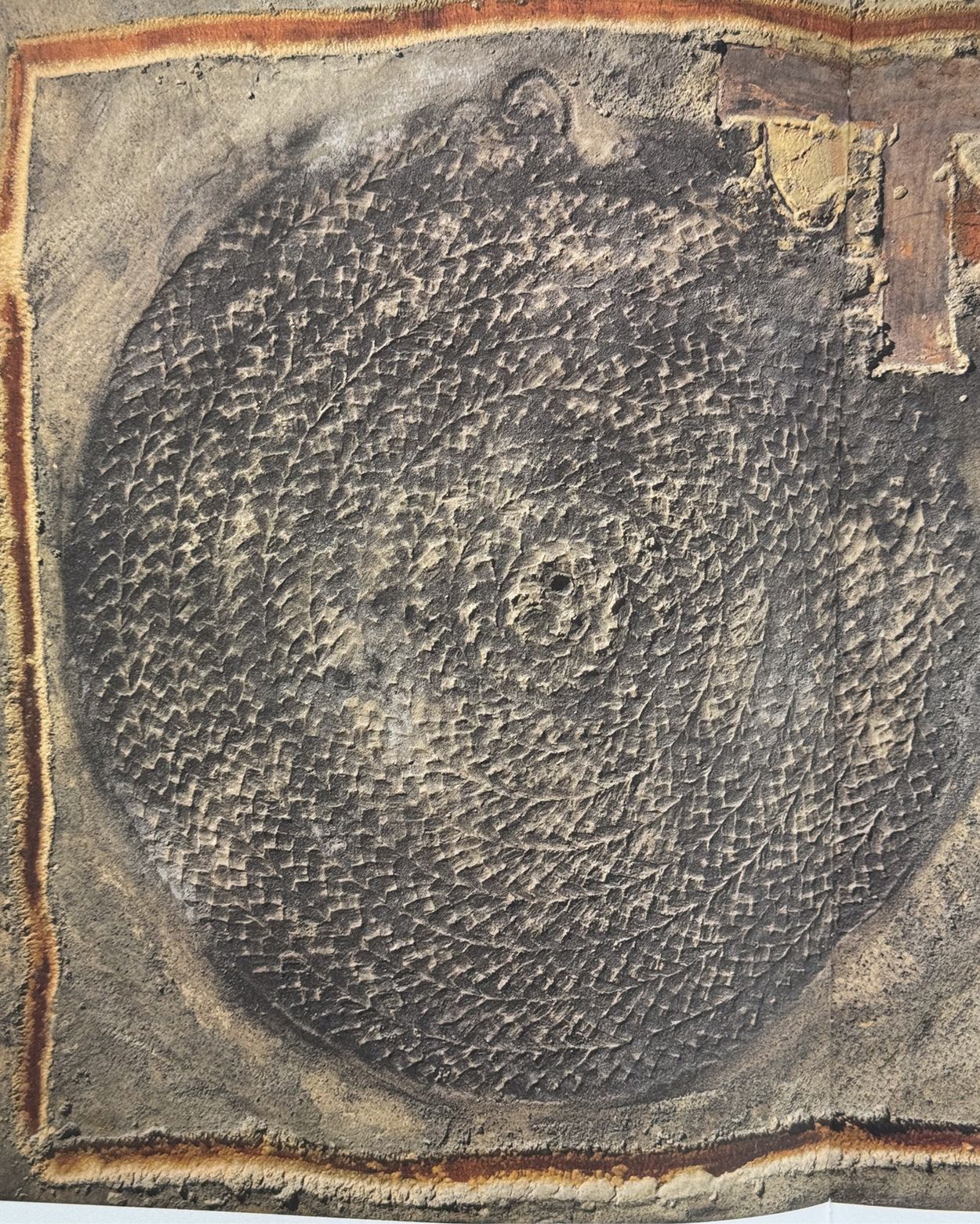 Antoni Tapies, Snake in a Square, 1991, mixed media on wood