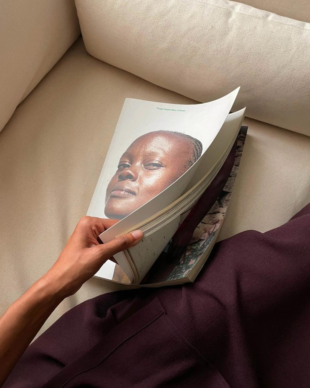 Shereen Mohammad at home with Chaumont-Zaerpour's 'What People Wear in Kenya'