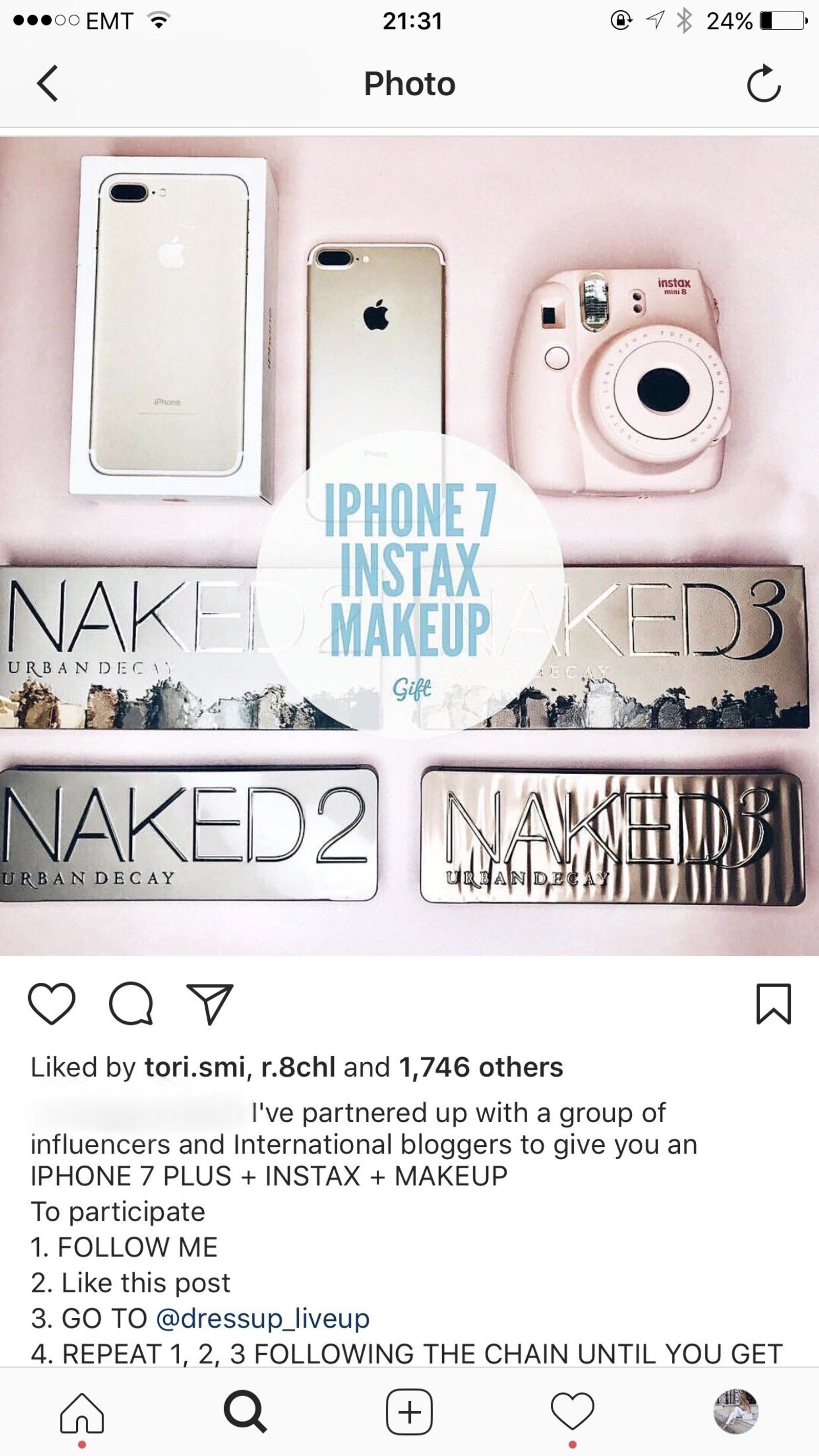 sorteo en bucle de Instagram