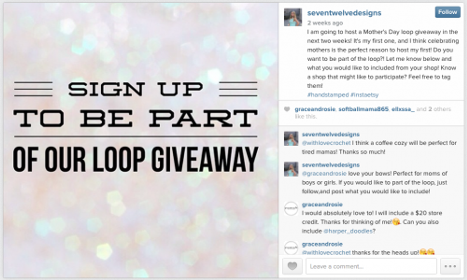 sorteo en bucle de Instagram