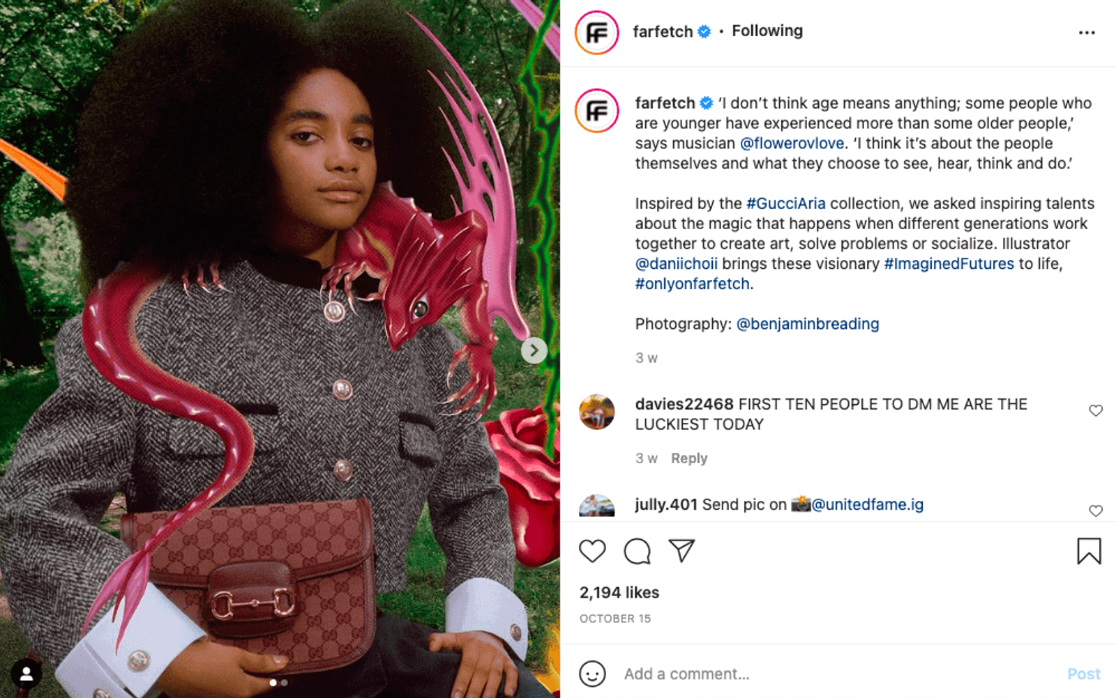 Farfetch en Instagram