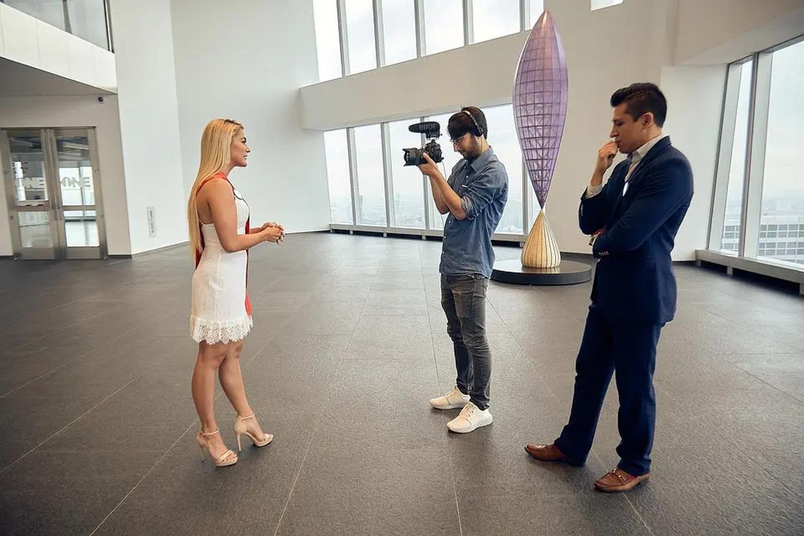 Influencer being interviewed