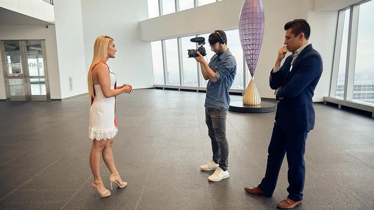 Influencer being interviewed