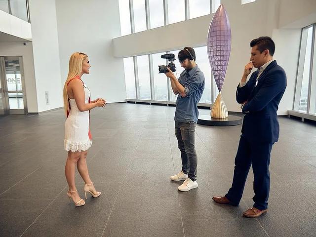 Influencer being interviewed