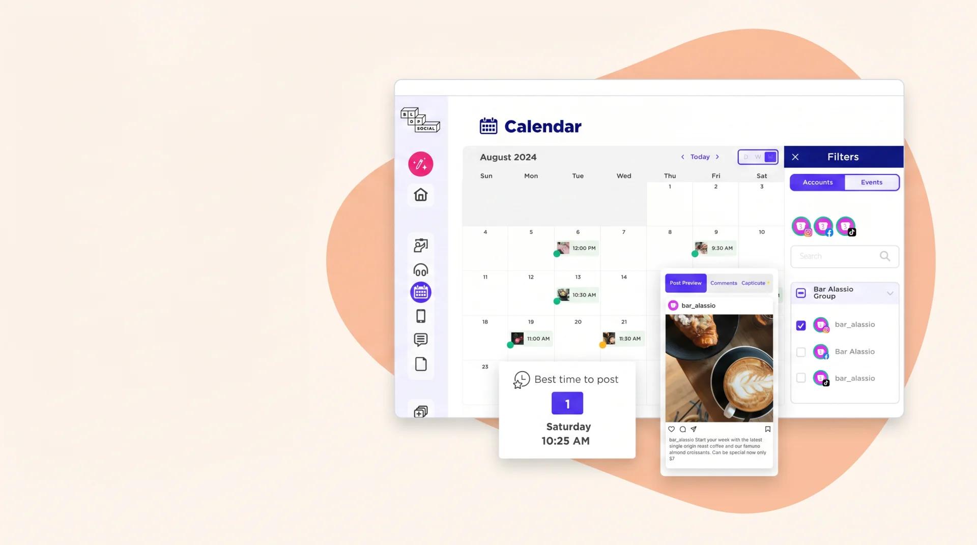 Sked vs Sprout Social — Sked content calendar.