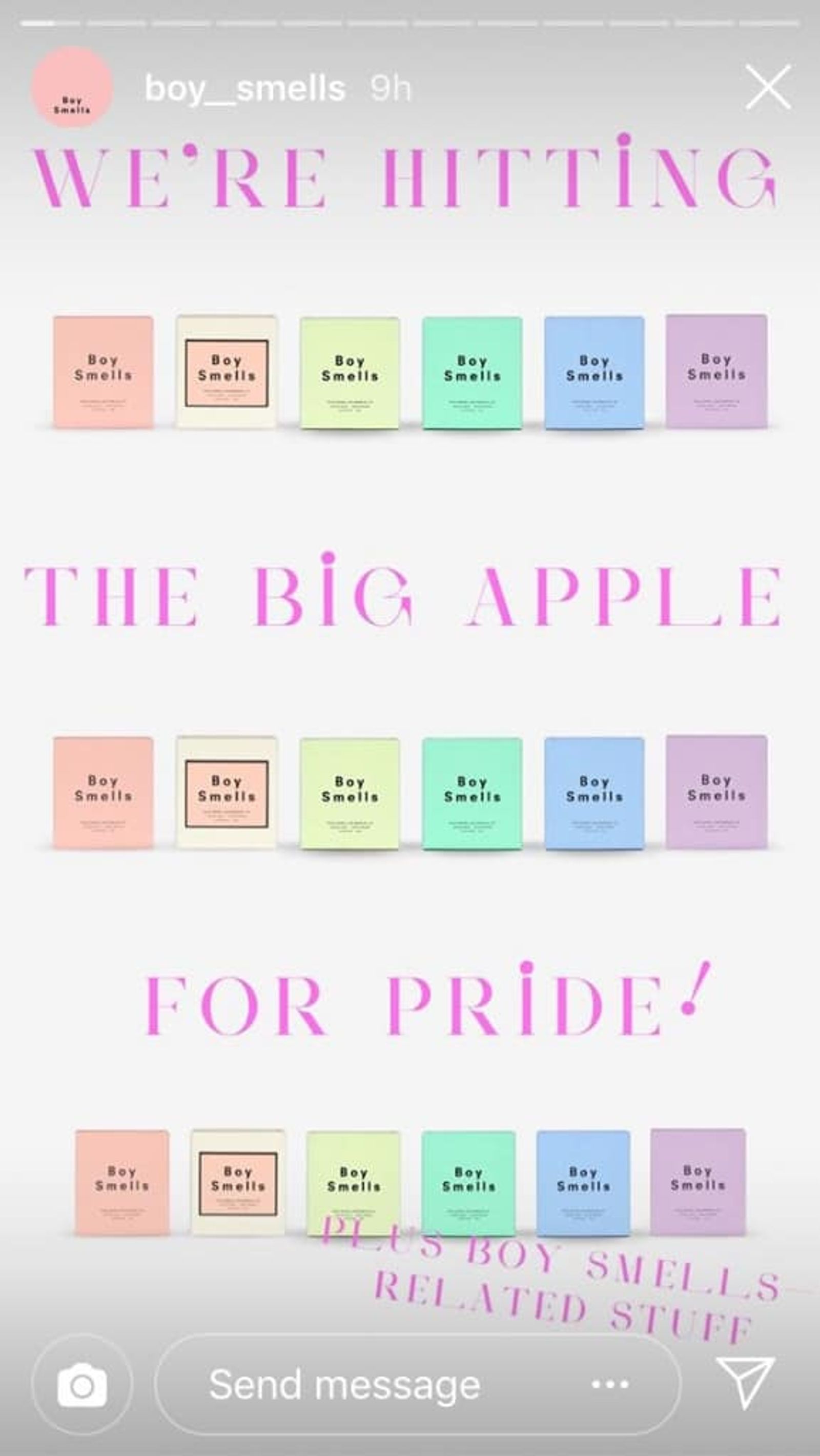 Boy Smells -  examples of e-commerce brands using Instagram Stories - Sked Social