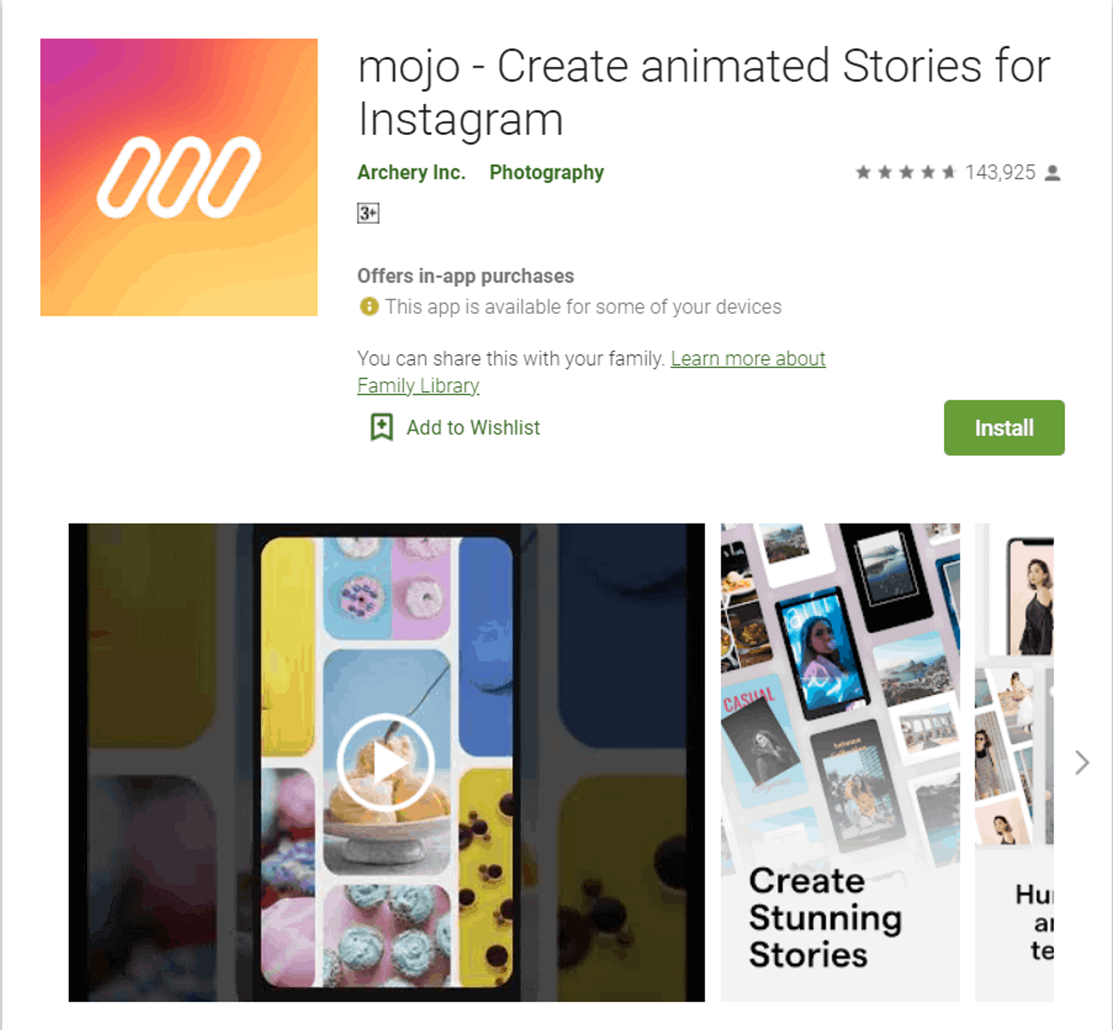 Historias animadas de Mojo para Instagram