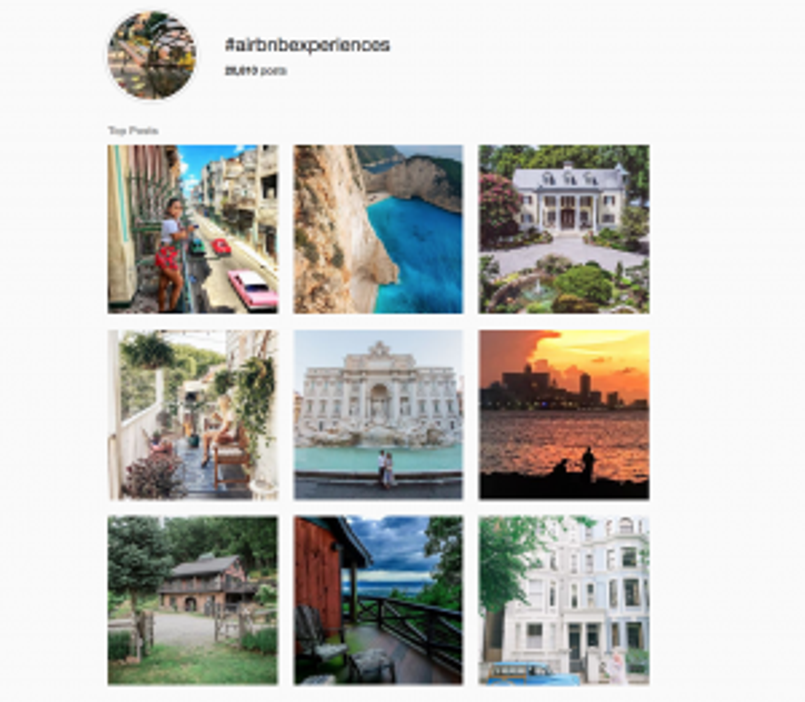 Estrategia de Instagram: Experiencias de Airbnb