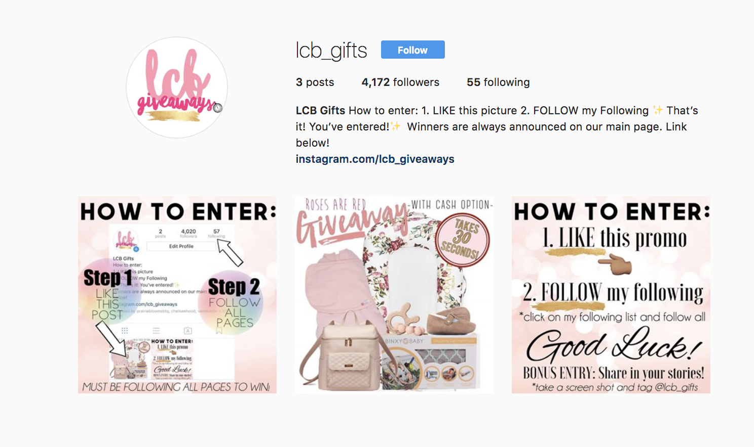 sorteo en bucle de Instagram