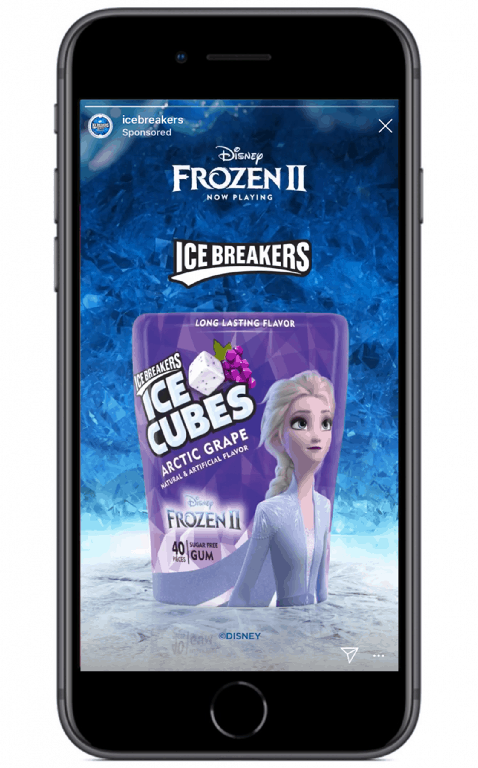 Ice Breakers anuncio de Instagram Stories