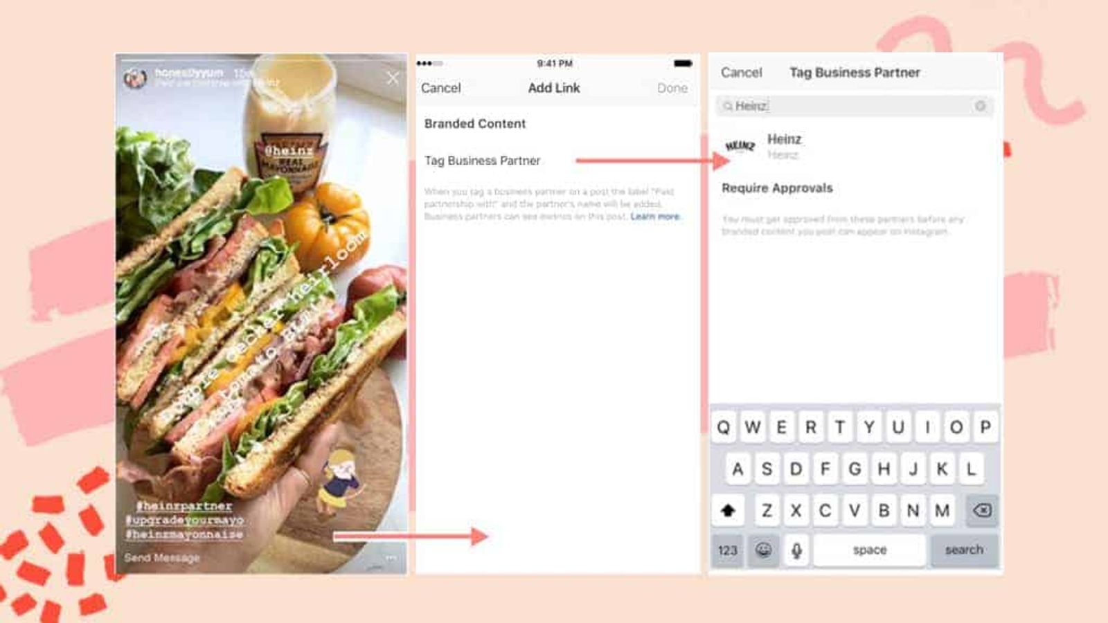 Etiqueta de socio de negocio de Instagram