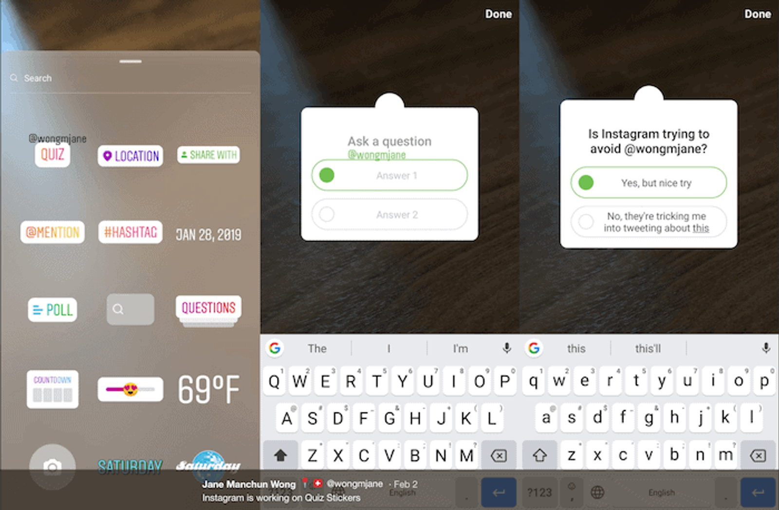 Ejemplo de stickers de historias de Instagram 2