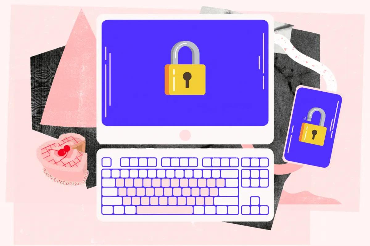 Computer and phone graphic showing 2 factor authentication