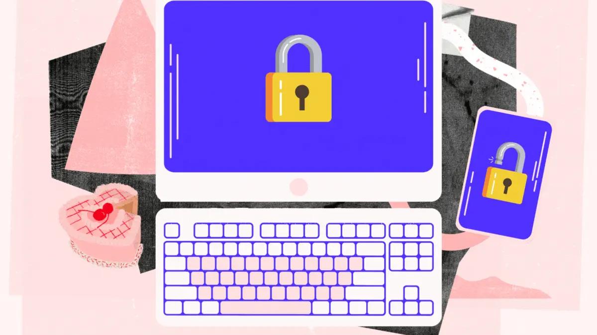 Computer and phone graphic showing 2 factor authentication