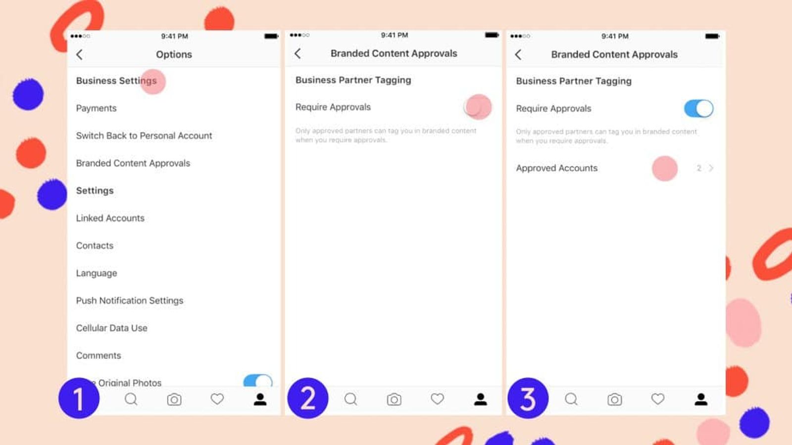 Aprobaciones de contenido de marca en Instagram