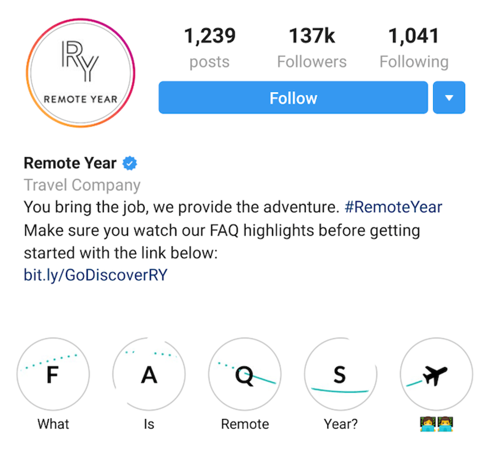 Marcas de viajes en Instagram - Año remoto 1 - Sked Social