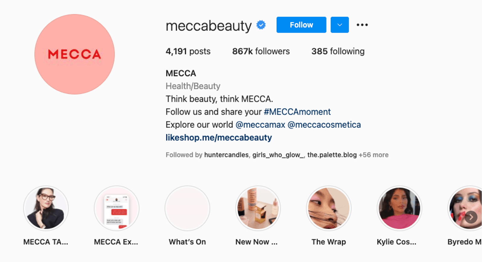 Biografía de Instagram de Mecca