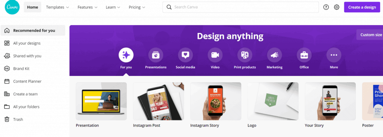 Panel de Canva