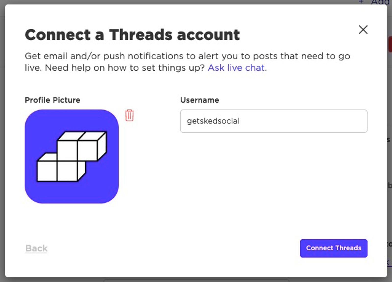 Connecting to Instagram Threads Account