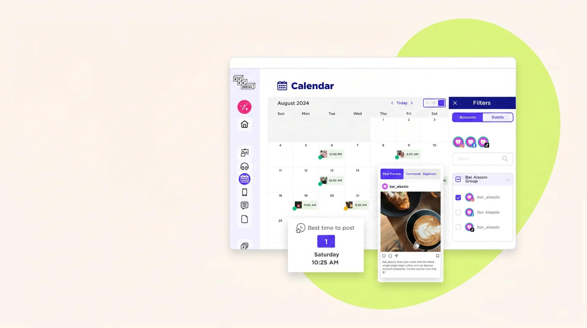 Sked vs Agorapulse — Sked content calendar.