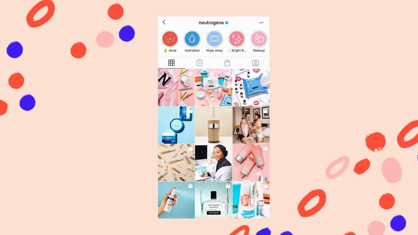 Cuadrícula de Instagram de Neutrogena
