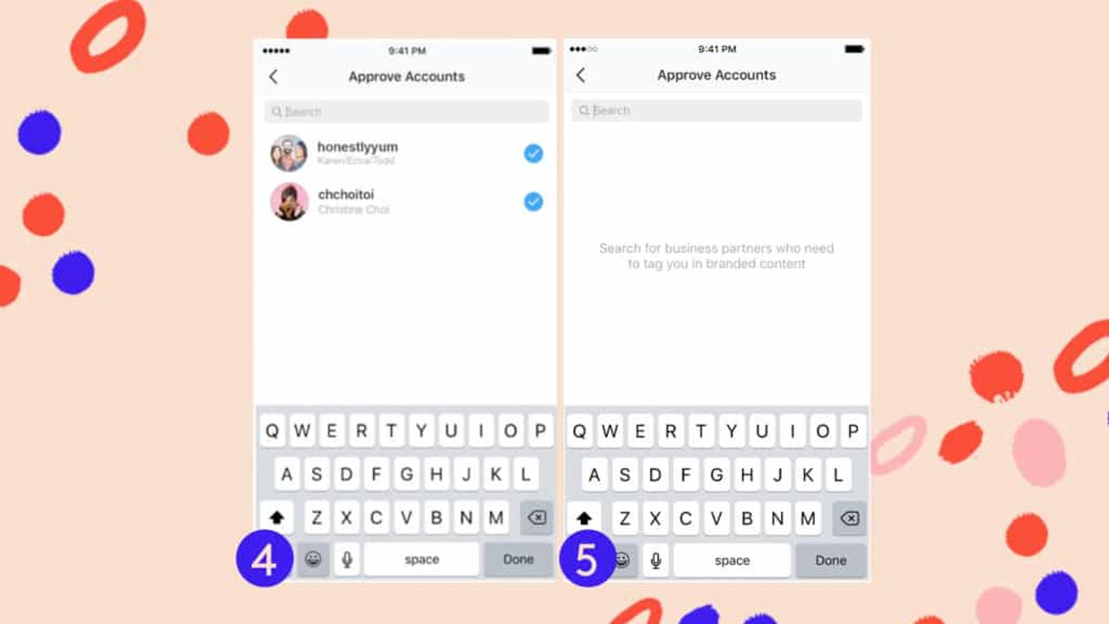 Aprobaciones de socios de Instagram