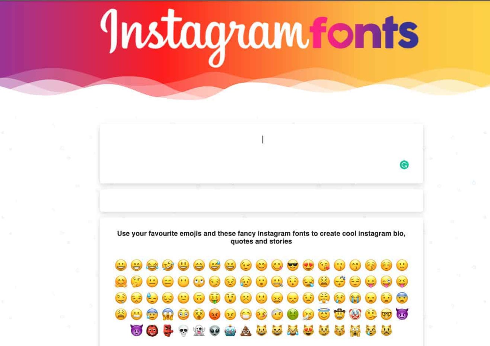 Ejemplo de generador de fuentes de Instagram 4.