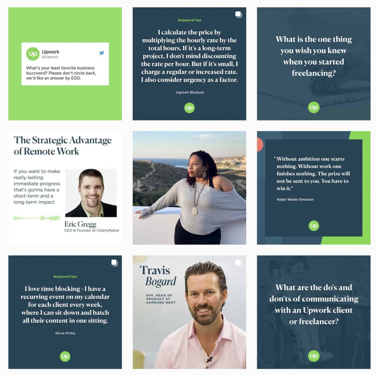 Feed de Instagram de Upwork