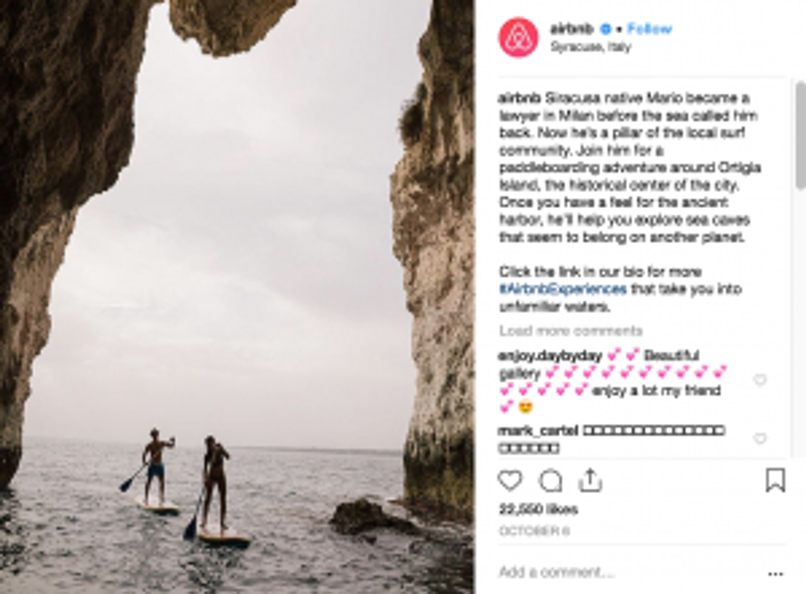 Estrategia de Instagram: Experiencias de Airbnb