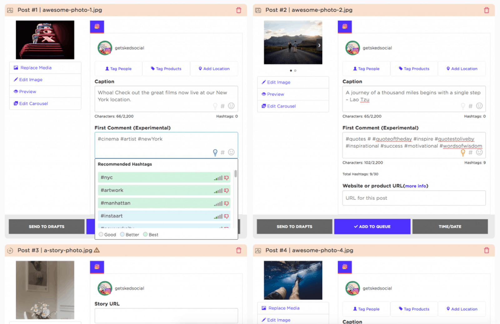Instagram hashtag recommendation system
