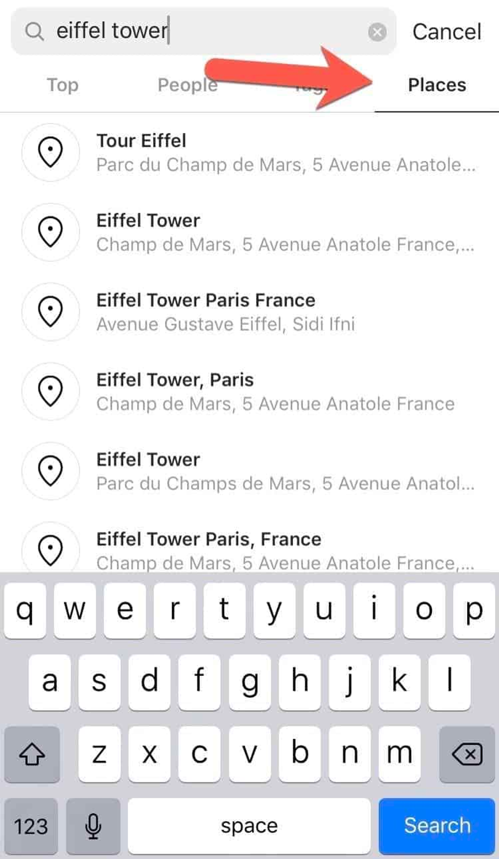 Instagram Location Search
