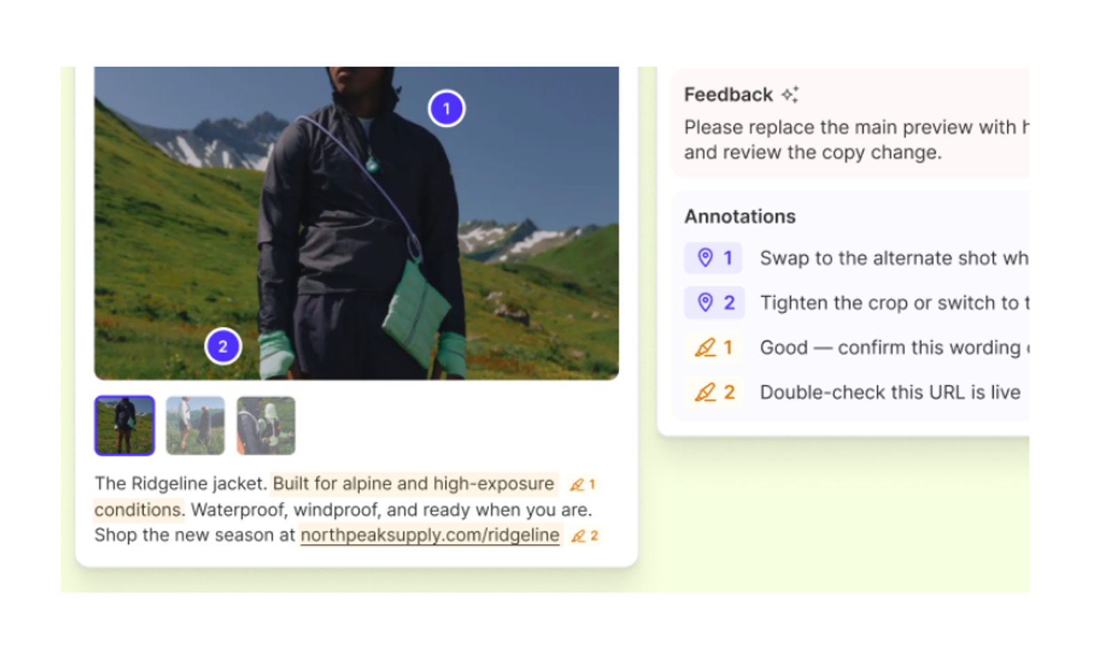 Sked Social approval annotations and highlights
