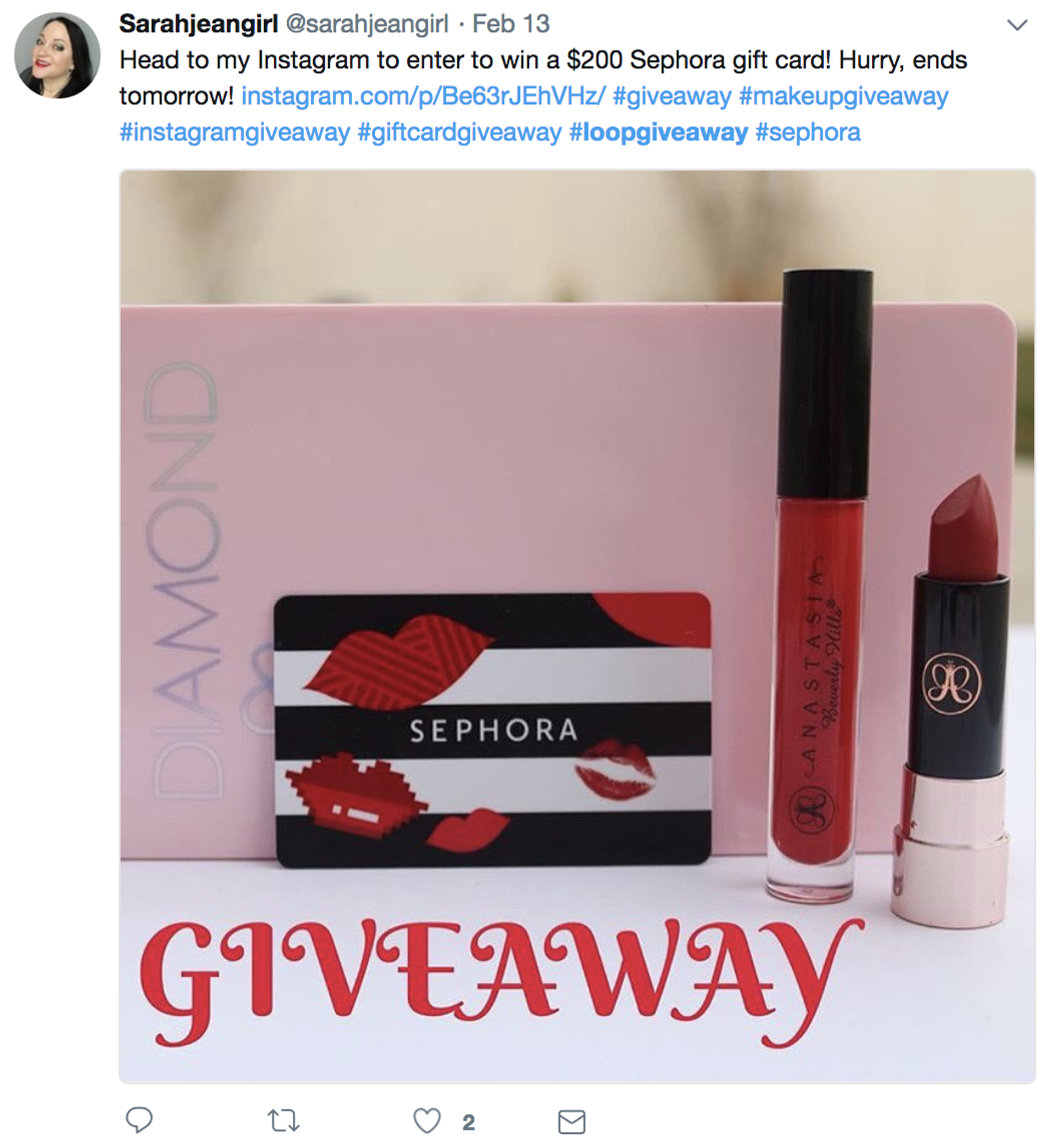 sorteo en bucle de Instagram