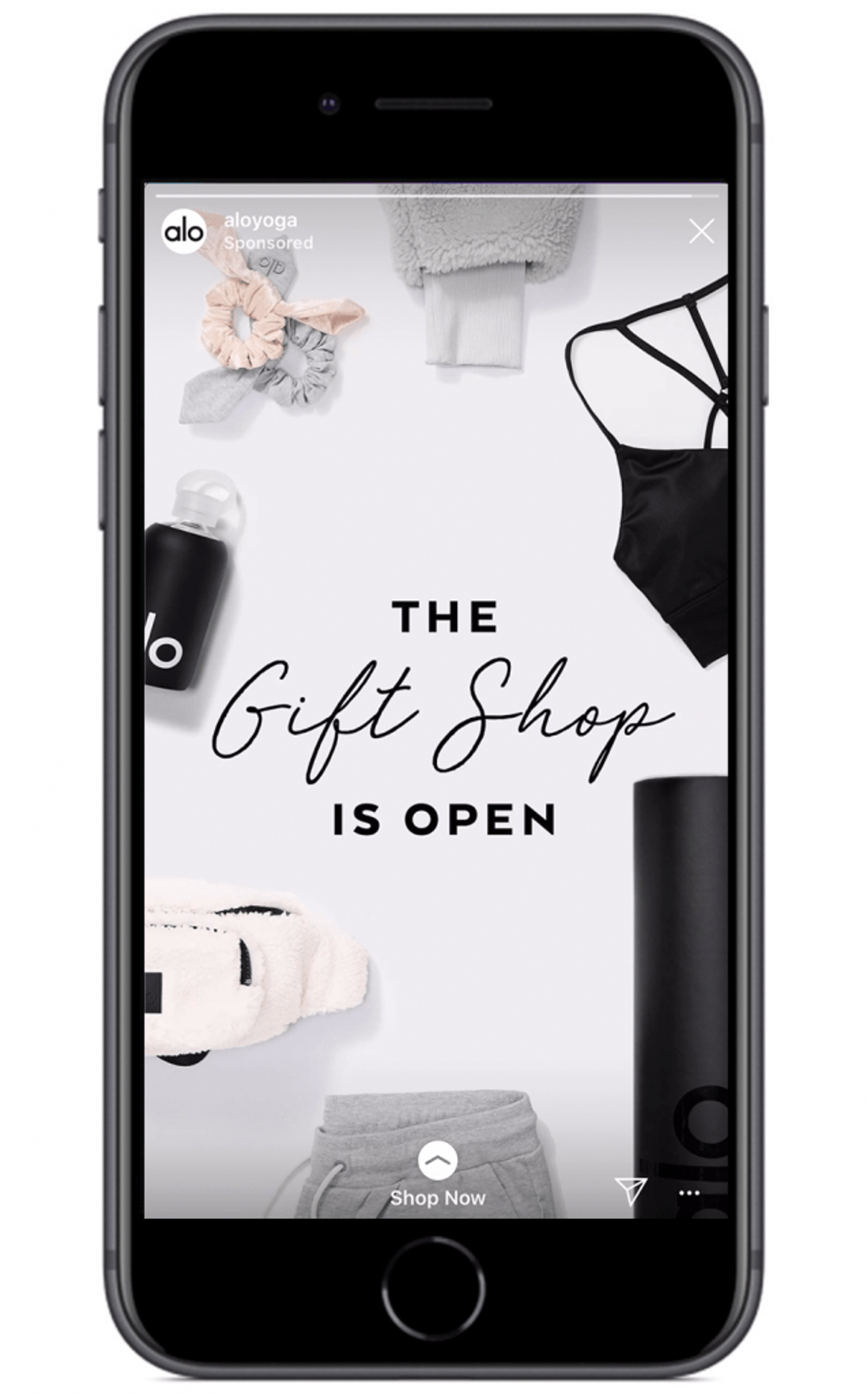 Alo Yoga anuncio de Instagram Stories