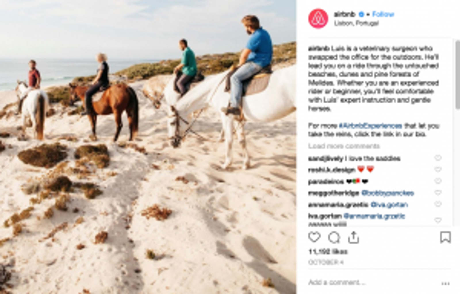 Estrategia de Instagram: Experiencias de Airbnb