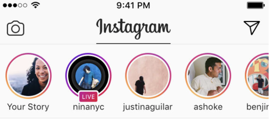 Imagen que muestra notificaciones de Instagram live en la red social.