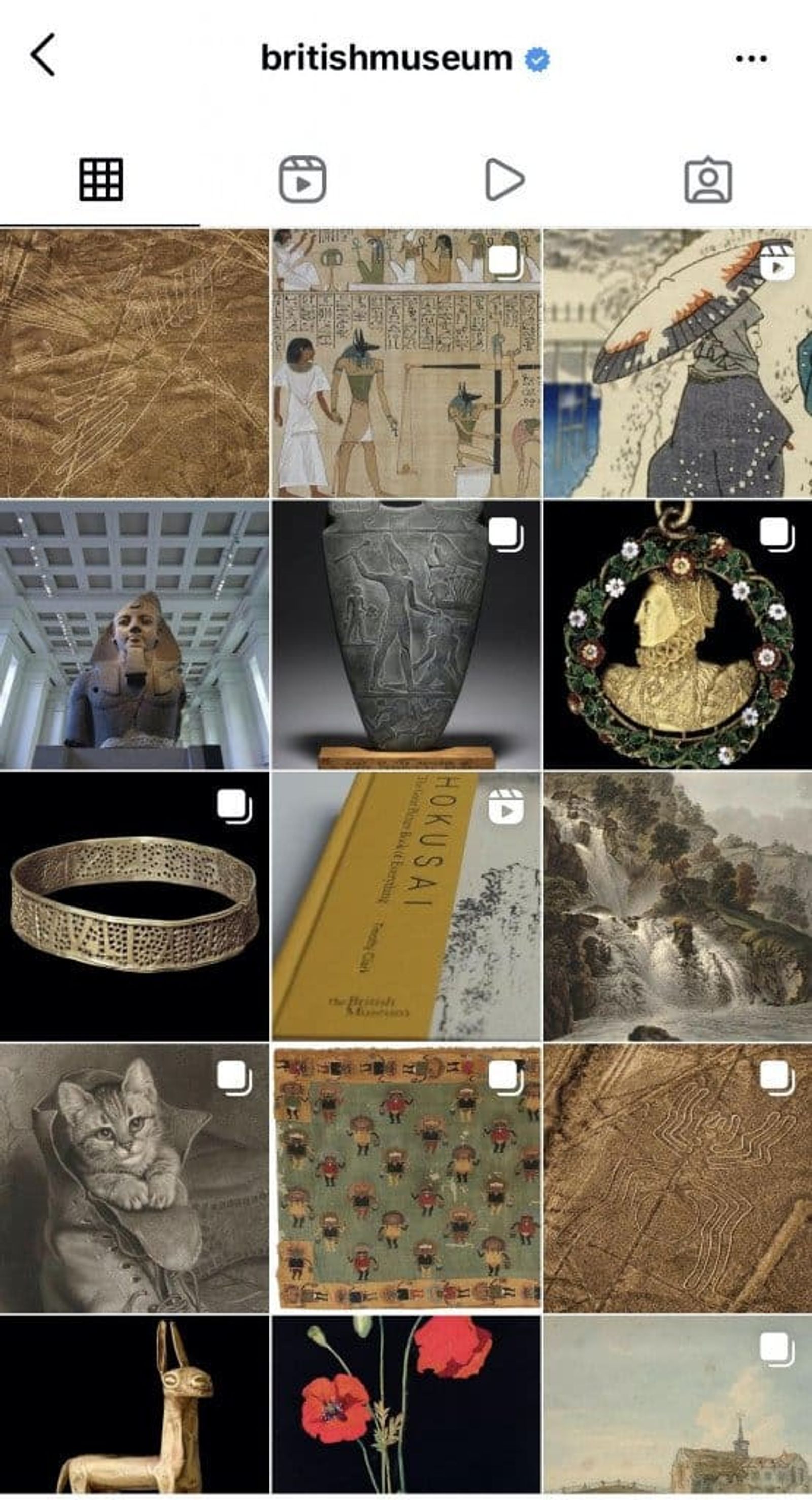 Feed de Instagram del Museo Británico