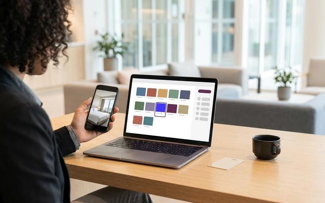 Calendario de contenido de Sked Social con publicaciones programadas para las cuentas de varios hoteles, con un tablero de aprobaciones abierto al lado